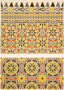 Décoration céramique géométrique (faïence) de la mosquée de Cheykhoun, 19e siècle